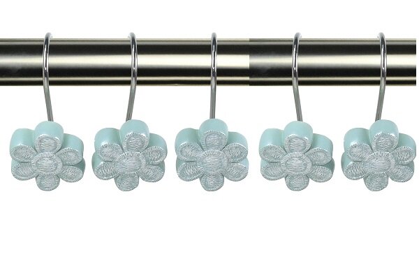 Decorative shower curtain deals hooks